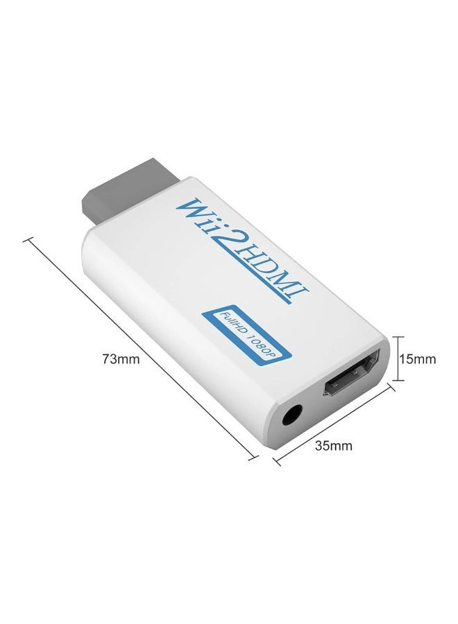 JZS Wii to Hdmi Connector/Converter/Adapter, 1080p Output Video, 3.5mm Audio - Supports All Wii Display Modes, White - Image 2